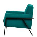 Fauteuil Hanko I geweven stof - Geweven stof Lito: Turquoise