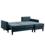 Ecksofa Koski I Webstoff - Webstoff Lito: Marineblau - Longchair davorstehend rechts