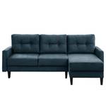 Ecksofa Koski I Webstoff - Webstoff Lito: Marineblau - Longchair davorstehend rechts