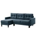 Ecksofa Koski I Webstoff - Webstoff Lito: Marineblau - Longchair davorstehend links