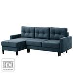 Ecksofa Koski I Webstoff - Webstoff Lito: Marineblau - Longchair davorstehend links