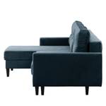 Ecksofa Koski I Webstoff - Webstoff Lito: Marineblau - Longchair davorstehend links