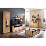 Tv-meubel Doora II deels massief knoestig eikenhout - knoestig Bianco eikenhout/grafietkleurig