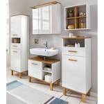 Set di mobili da bagno Padua I (5 pezzi) Illuminazione inclusa - Bianco / Rovere - Bianco