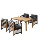 Set di sedute lounge Bayton II (5 pezzi) Marrone - Legno massello - Tessile