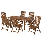 Set da giardino Mimo IV (7 pezzi) Marrone - Legno massello - 359 x 107 x 234 cm