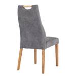 Gestoffeerde stoel Spofford II (2 stuk) microvezel/massief eikenhout - eikenhout - Vintage Grijs