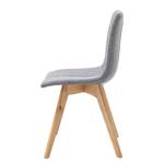 Chaises capitonnées Marihn (lot de 2) Tissu / Chêne massif - Chêne - Gris