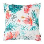 Housse de coussin Palmas Coton - Blanc / Lagune / Rouge - 50 x 50 cm