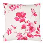 Housse de coussin Yamina Coton - Blanc / Rose vif - 50 x 50 cm