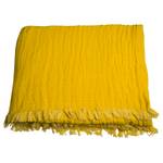 Plaid Fringed Cotton Coton - Jaune