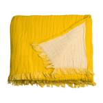 Plaid Fringed Cotton Coton - Jaune