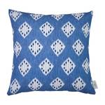 Housse de coussin Peacock Check Coton - Bleu / Blanc