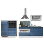 Küchenzeile Lynge (8-teilig) Ohne Elektrogeräte - Hochglanz Blau / Weiß