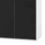 Armoire Level 36C Noir brillant / Blanc - 200 x 216 cm - Sans - Sans portes miroir