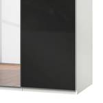 Draaideurkast Level 36 C Hoogglans zwart/wit - 150 x 216 cm - Zonder - Met spiegeldeuren