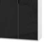 Drehtürenschrank Level 36 C Hochglanz Schwarz / Weiß - 250 x 216 cm - Ohne - Mit Spiegeltür/-en