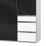 Drehtürenschrank Level 36 C Hochglanz Schwarz / Weiß - 200 x 216 cm - Mehr als 5 Schubladen - Ohne Spiegeltür/-en