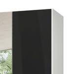 Armoire Level 36C Noir brillant / Blanc - 150 x 216 cm - Plus de 5 tiroirs - Avec portes miroir