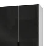 Armoire Level 36C Noir brillant / Blanc - 250 x 216 cm - Plus de 5 tiroirs - Avec portes miroir