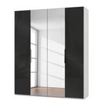 Drehtürenschrank Level 36 C Hochglanz Schwarz / Weiß - 200 x 236 cm - Ohne - Mit Spiegeltür/-en