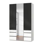 Armoire Level 36C Noir brillant / Blanc - 150 x 236 cm - Plus de 5 tiroirs - Avec portes miroir