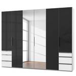 Draaideurkast Level 36 C Hoogglans zwart/wit - 300 x 236 cm - meer dan 5 lades - Met spiegeldeuren