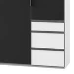 Armoire Level 36C Noir brillant / Blanc - 300 x 236 cm - Plus de 5 tiroirs - Avec portes miroir
