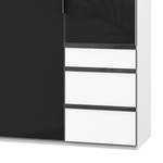 Armoire Level 36C Noir brillant / Blanc - 250 x 236 cm - Plus de 5 tiroirs - Avec portes miroir