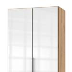 Draaideurkast Level 36 C Hoogglans wit/eikenhouten look - 100 x 216 cm - Zonder - Zonder spiegeldeuren