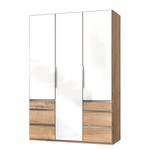 Draaideurkast Level 36 C Hoogglans wit/eikenhouten look - 150 x 216 cm - meer dan 5 lades - Zonder spiegeldeuren