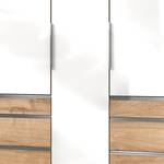 Armoire Level 36C Blanc brillant / Imitiation chêne - 150 x 216 cm - Plus de 5 tiroirs - Sans portes miroir