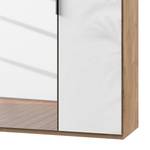 Draaideurkast Level 36 C Hoogglans wit/eikenhouten look - 200 x 216 cm - Zonder - Met spiegeldeuren