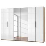 Armoire Level 36C Blanc brillant / Imitiation chêne - 300 x 216 cm - Sans - Avec portes miroir