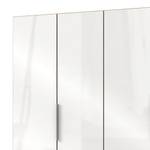 Drehtürenschrank Level 36 C Hochglanz Weiß / Eiche Dekor - 200 x 216 cm - Mehr als 5 Schubladen - Ohne Spiegeltür/-en