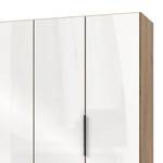 Draaideurkast Level 36 C Hoogglans wit/eikenhouten look - 200 x 216 cm - meer dan 5 lades - Zonder spiegeldeuren