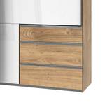 Schwebetürenschrank Level 36 C Hochglanz Weiß / Eiche Dekor - 300 x 216 cm - Mehr als 5 Schubladen