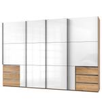 Schwebetürenschrank Level 36 C Hochglanz Weiß / Eiche Dekor - 350 x 216 cm - Mehr als 5 Schubladen