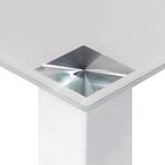 Table Dobson Verre - Transparent / Blanc brillant - Largeur : 80 cm