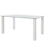 Eettafel Dobson glas - transparant/hoogglans wit - Breedte: 160 cm