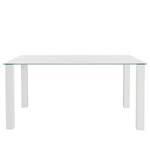 Table Dobson Verre - Transparent / Blanc brillant - Largeur : 160 cm