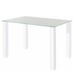 Table Dobson Verre - Transparent / Blanc brillant - Largeur : 120 cm