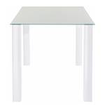 Table Dobson Verre - Transparent / Blanc brillant - Largeur : 120 cm