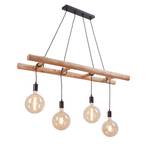 Hanglamp Edgar massief eucalyptushout/ijzer - 4 lichtbronnen