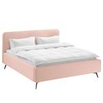 Gestoffeerd bed KARELIA Geweven stof Mavie: Roze - 180 x 200cm - Zonder lattenbodem