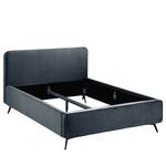 Gestoffeerd bed KARELIA Velours Ravi: Donkerblauw - 160 x 200cm - Zonder lattenbodem