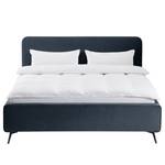 Gestoffeerd bed KARELIA Velours Ravi: Donkerblauw - 200 x 200cm - Zonder lattenbodem