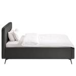 Gestoffeerd bed KARELIA Velours Ravi: Grijsbruin - 140 x 200cm - Zonder lattenbodem