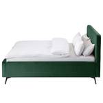 Gestoffeerd bed KARELIA Velours Ravi: Antiek groen - 200 x 200cm - Zonder lattenbodem