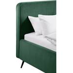 Letto imbottito KARELIA Velluto Ravi: verde antico - 200 x 200cm - Senza rete a doghe